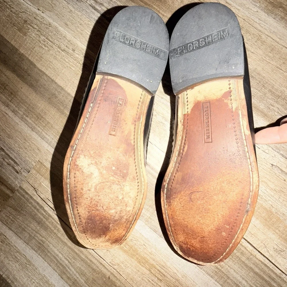 Florsheim Woven Leather Tassel Loafers Mens 12 D Black Brown Dress Shoes Moc Toe